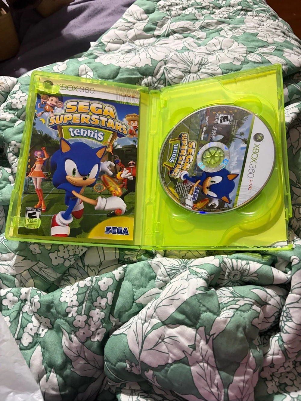 Microsoft Xbox 360 Sega Superstars Tennis - Neon Yellow-Green Case